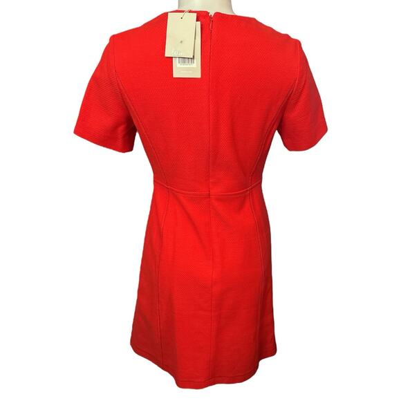 Boden Red Sheath Dress Crew Neck Short Sleeve Size 2R NWT - Picture 3 of 8